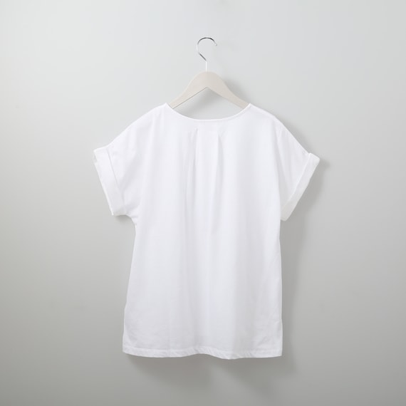 接触冷感UVカットUSAコットンバックタックTシャツ (61019) 2枚目画像