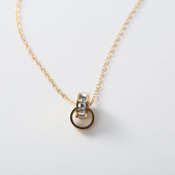 ステンレスミニリングネックレス　(91025) 2枚目画像