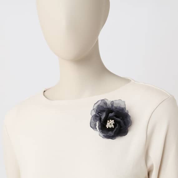 2トーンフラワーコサージュ (91028) 4枚目画像