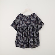 線描きリーフギャザー切替えブラウス (51029)