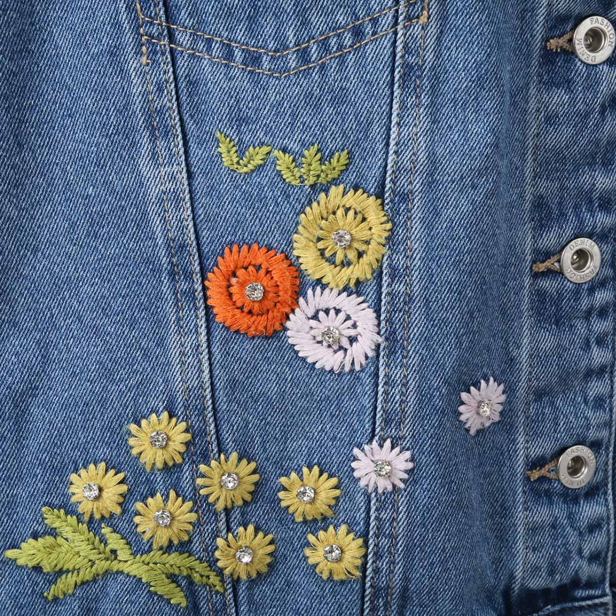 刺しゅう使いデニムジャケット (11015) | ニトリネット【公式】 家具