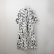 単色フラワープリントワンピース (41011)