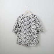 単色フラワープリントブラウス (51027)