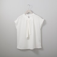 【N+商品】ボウタイフレンチ袖ブラウス　(51037)