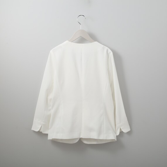 麻調ストレッチノーカラージャケット (11017) 2枚目画像