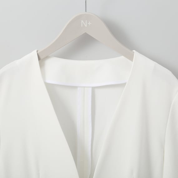 麻調ストレッチノーカラージャケット (11017) 4枚目画像