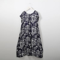 【N+商品】レギュラー丈プリントレーヨンワンピース Mサイズ (41018)