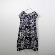 ショート丈プリントレーヨンワンピース ※色によって柄が異なります (41019)