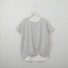 バンブー接触冷感ボーダー裾タックプルオーバー (61032) 1枚目画像