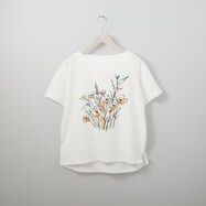 【N+商品】ラフタッチプリントボートネックＴシャツ　(61033)