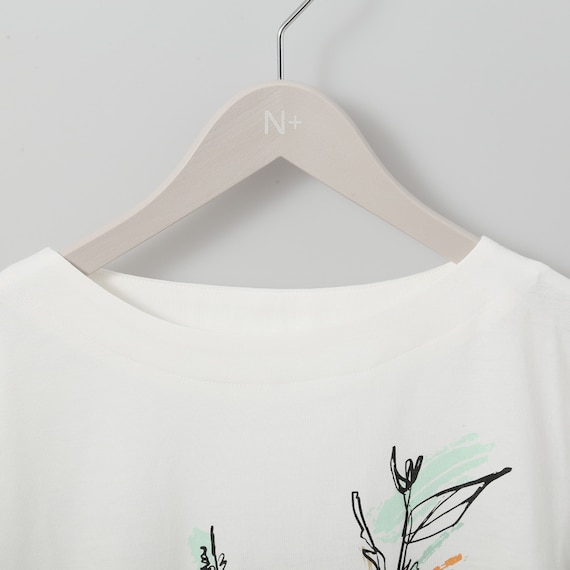 ラフタッチプリントボートネックTシャツ (61033) 4枚目画像