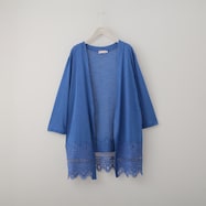 裾レースUVカットニットカーディガン (81015)