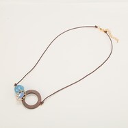 ウッドパーツ使いネックレス
