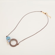 ウッドパーツ使いネックレス (91080)