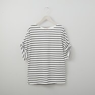 【N+商品】ラメボーダー袖ねじりプルオーバー　(61035)