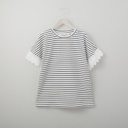 袖レースボーダープルオーバー (61038)