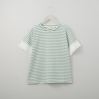 【N+商品】袖レースボーダープルオーバー　Ｓサイズ　(61038)