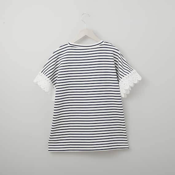 袖レースボーダープルオーバー (61038) 2枚目画像