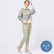 抗菌防臭生地使いダウンパンツロング丈　(22110)