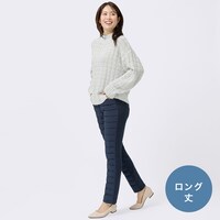 抗菌防臭生地使い裏シャギーダウンパンツロング丈　(22116)