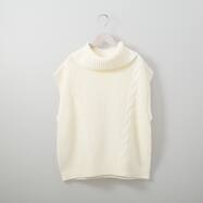 ネック２ｗａｙケーブル編みベスト　(72103)