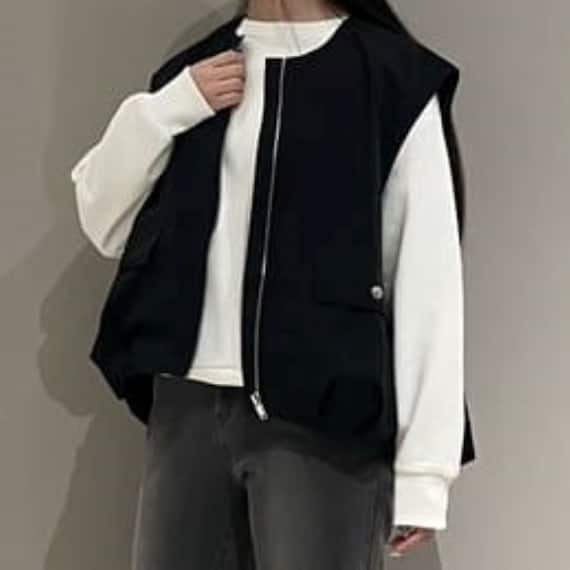 裾タックスリーブレスブルゾン (12110) 8枚目画像