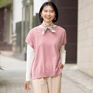【N+商品】ボートネックニットベスト　(72109)