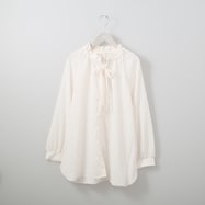 襟フリルボウタイチュニックブラウス (52103)