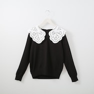 レース襟付きニットプルオーバー (72112)