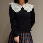レース襟付きニットプルオーバー (72112) 8枚目画像