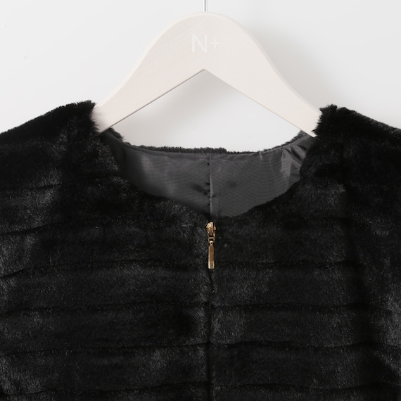 ポケット付きボーダーフェイクファーベスト (12113) 6枚目画像