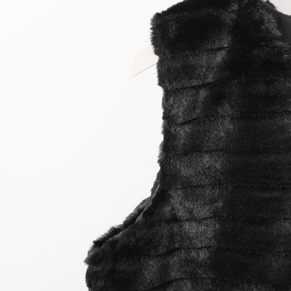 ポケット付きボーダーフェイクファーベスト (12113) 7枚目画像