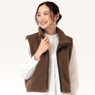 【N+商品】スタンドネックやわらかボアベスト　(12103)
