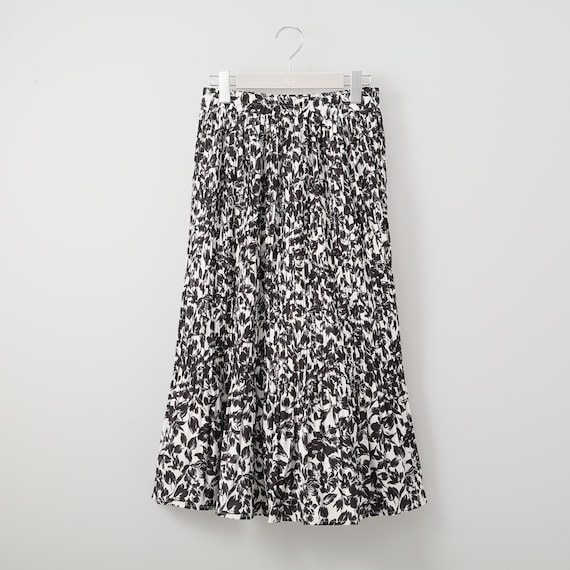 フラワープリント消しプリーツスカート (32106) 1枚目画像