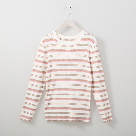 ラメボーダーニットプルオーバー　(72127) 1枚目画像