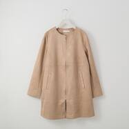 ストレッチスウェード調ロングコート　(02108)