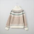 ハーフジップ求心柄ニットプルオーバー (72116) 2枚目画像