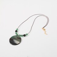 【N+商品】グリーン系アクリルモチーフネックレス　(92124)