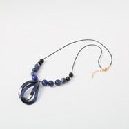 【N+商品】ネイビー系アクリルモチーフネックレス　(92125)