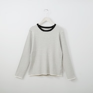 クルーネックボーダー柄リブニットプルオーバー (62121)