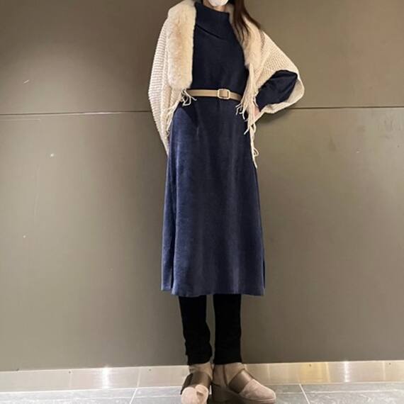 オフタートルモールニットワンピース　(42106) 7枚目画像