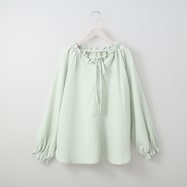 ギャザー襟ビンテージサテンブラウス (53100)