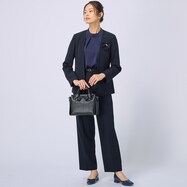 【N+商品】ライトダブルクロスノーカラージャケット　(13105)