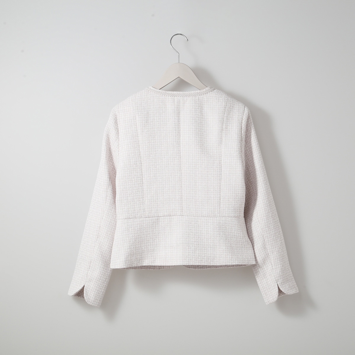 CADUNE ツイードジャコット 白 Mサイズ（新品） コットンツイードコート（ホワイトベージュ）※お洋服が苦手な