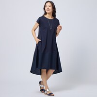 艶やかシルケット切替えワンピース　Ｓサイズ　(43103)