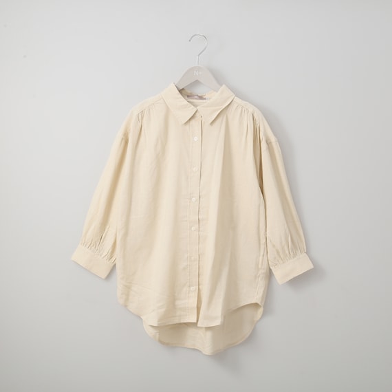 麻混フロントギャザーシャツ (53109) 1枚目画像