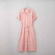 麻混シャツワンピース (43104)