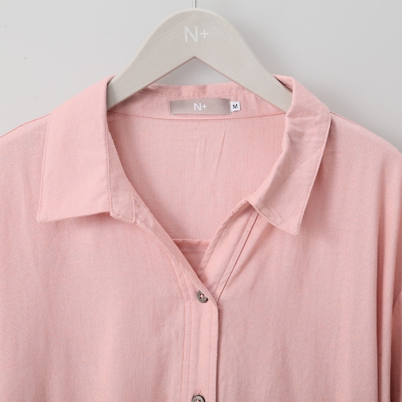 麻混シャツワンピース (43104) 3枚目画像