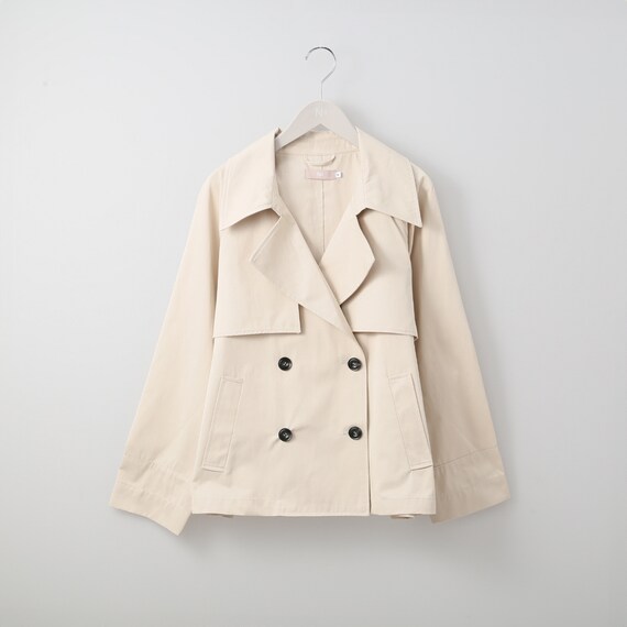 やわらかトレンチショートコート　(03104) 1枚目画像