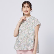 ボタニカル柄綿ローンブラウス (53108)